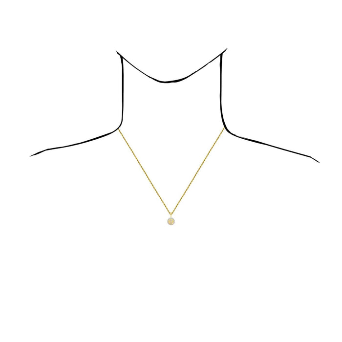 0.50CTW Natural Diamond 10K Yellow Gold Circle Cross Pendant 0.75" - WJD Exclusives