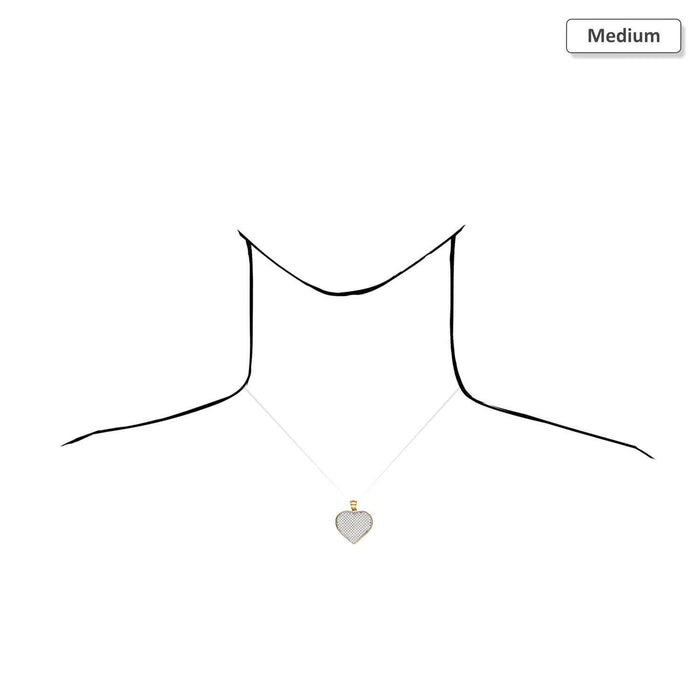 Solid 10K Yellow Gold Micro Pave CZ Heart Pendant