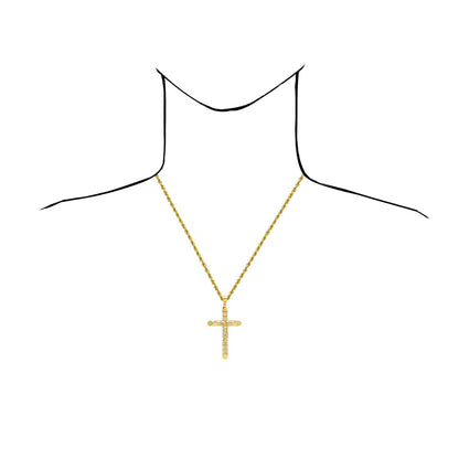 14K Yellow Gold Jesus Crucifix Cross Pendant 2"-2.8"