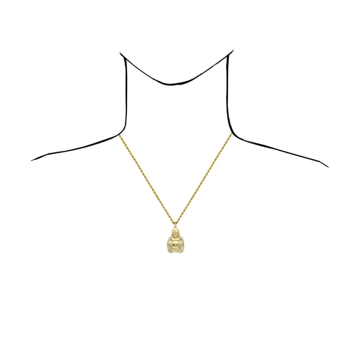 10K Yellow Gold Buddha Pendant 1.34"-2.2"