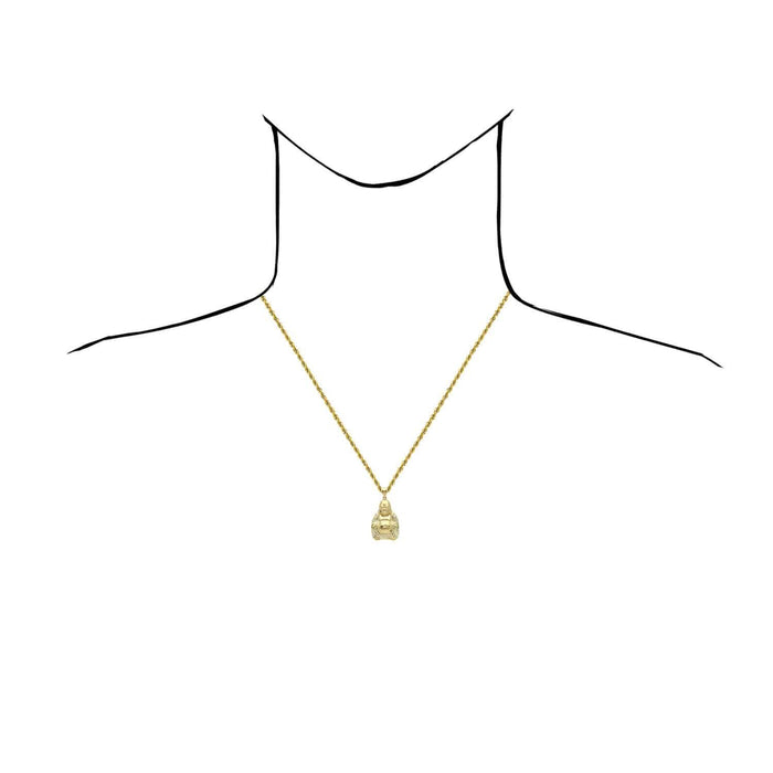 10K Yellow Gold Buddha Pendant 1.34"-2.2"
