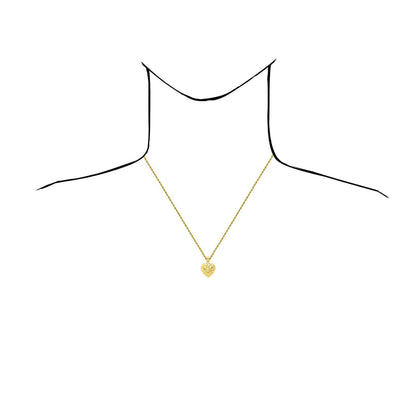 10K Yellow Gold Nugget Heart Pendant 0.7"-1.4"