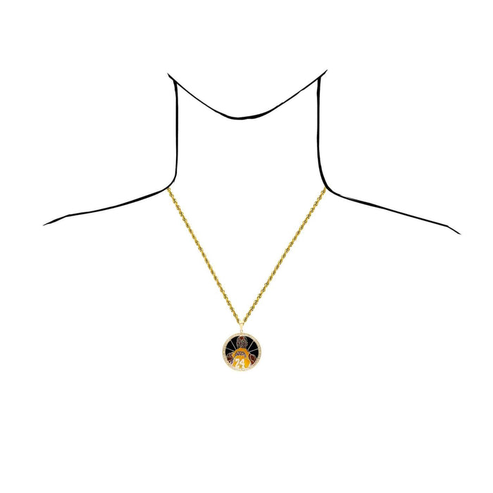 10K Yellow Gold CZ Basketball Lakers Kobe Bryant Medallion Pendant