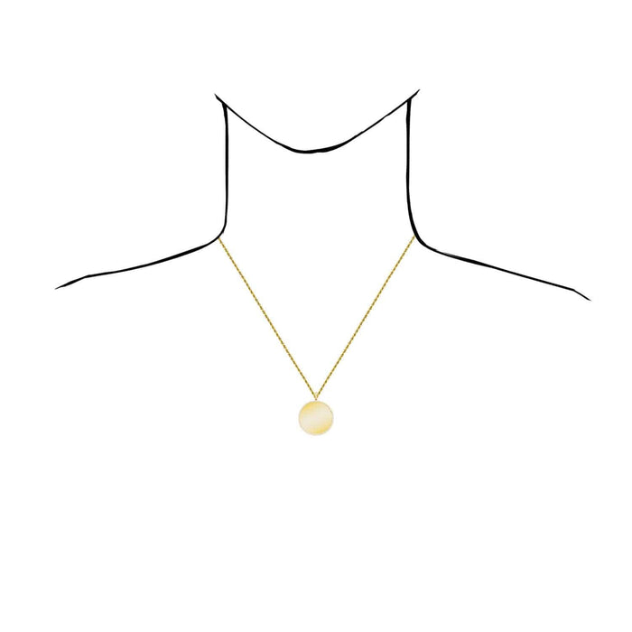 14K Yellow Gold CZ Round Memory Picture Pendant 1.2"-2"