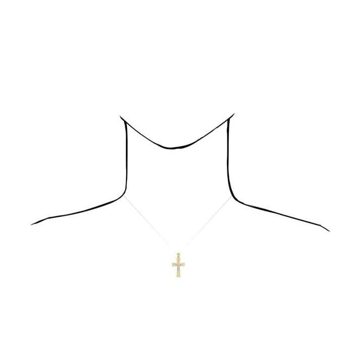 10k Yellow & White Gold Textured Jesus Crucifix Religious Cross Pendant 1.34"