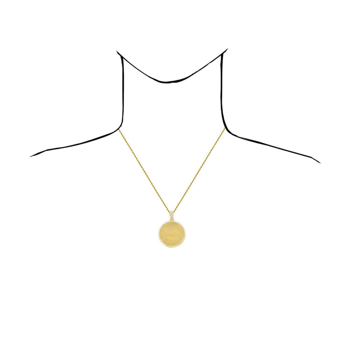 14K Gold Over Silver CZ Picture Memory Medallion Pendant 1.5"-2.5"