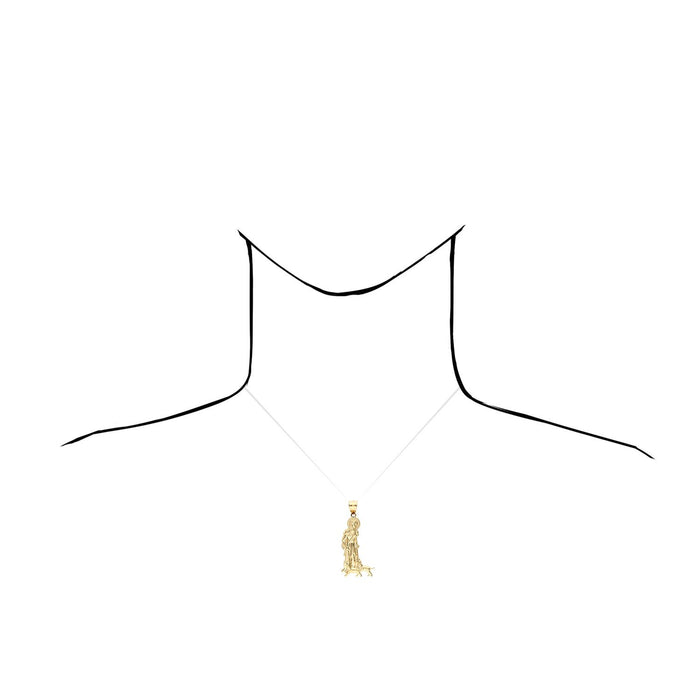 14K Yellow Gold Religious Saint Lazarus Pendant