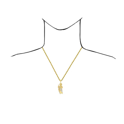 14K Yellow Gold Religious St. Jude Charm Pendant 1.5"-2.4"