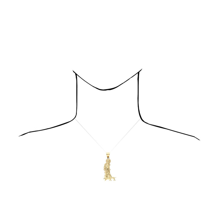 14K Yellow Gold Religious Saint Lazarus Pendant