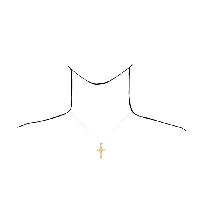 10k Yellow Gold Filigree Textured Jesus Crucifix Religious Cross Pendant 1.55"