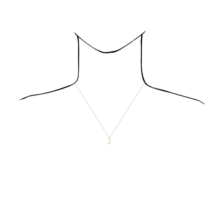 18K Yellow Gold Over Silver Cable Necklace 18" Initial Letter Pendant 0.7" - WJD Exclusives