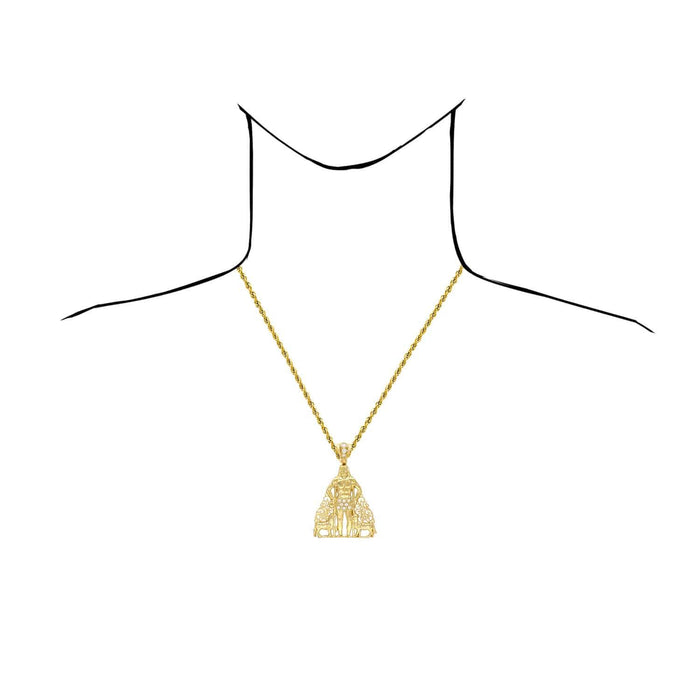 14K Gold CZ Religious Saint Lazaro Pendant 2" - 2.7" - WJD Exclusives