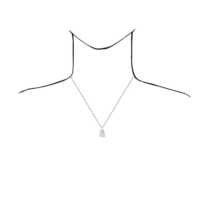 Gold Over Sterling Silver CZ Pave Puffed Teddy Bear Pendant 1.1" - WJD Exclusives