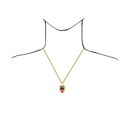 14K Yellow Gold CZ Pave Mad Dog Face Hip Hop Charm Pendant 1.8"