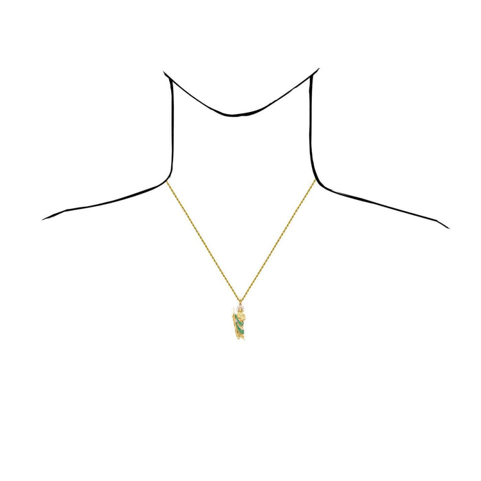 1.25CTW Ruby Emerald 14K Yellow Gold Religious St. Jude Pendant 1.8"