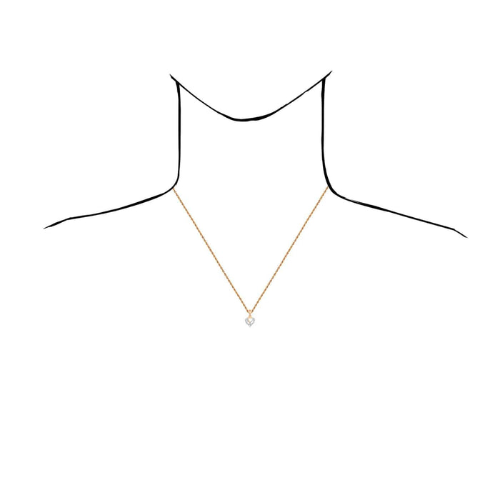 0.11CTW Natural Diamond 10K Gold Yellow White Rose Parents Heart Pendant 0.7" - WJD Exclusives