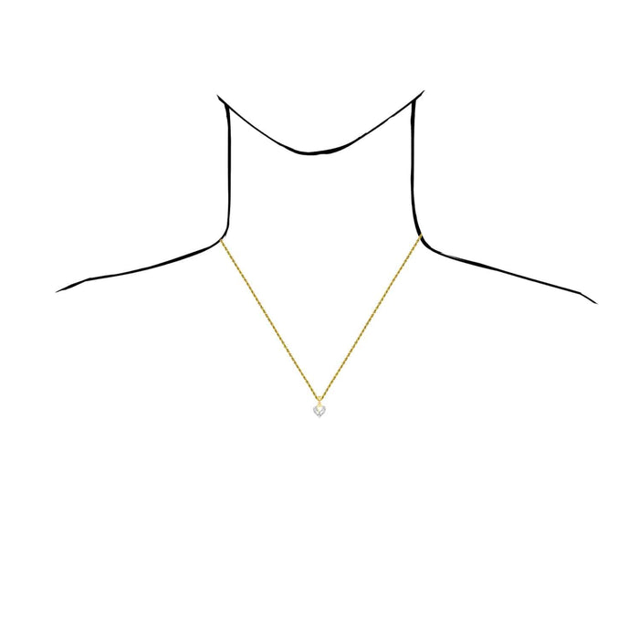 0.11CTW Natural Diamond 10K Gold Yellow White Rose Parents Heart Pendant 0.7" - WJD Exclusives