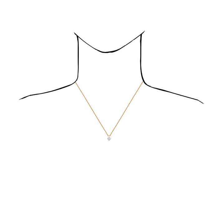 0.16CTW - 0.25CTW Natural Diamond 10K Gold Yellow White Rose Cluster Heart Pendant - WJD Exclusives