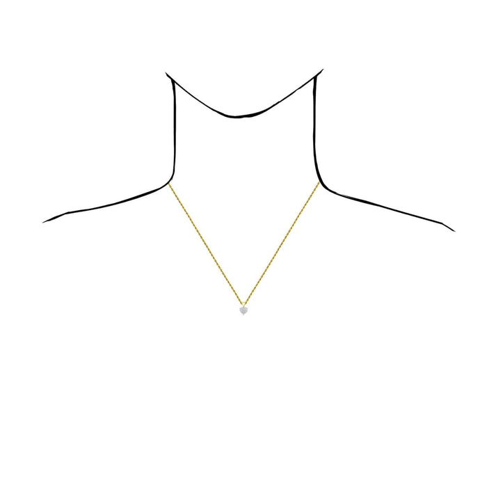 0.16CTW - 0.25CTW Natural Diamond 10K Gold Yellow White Rose Cluster Heart Pendant - WJD Exclusives