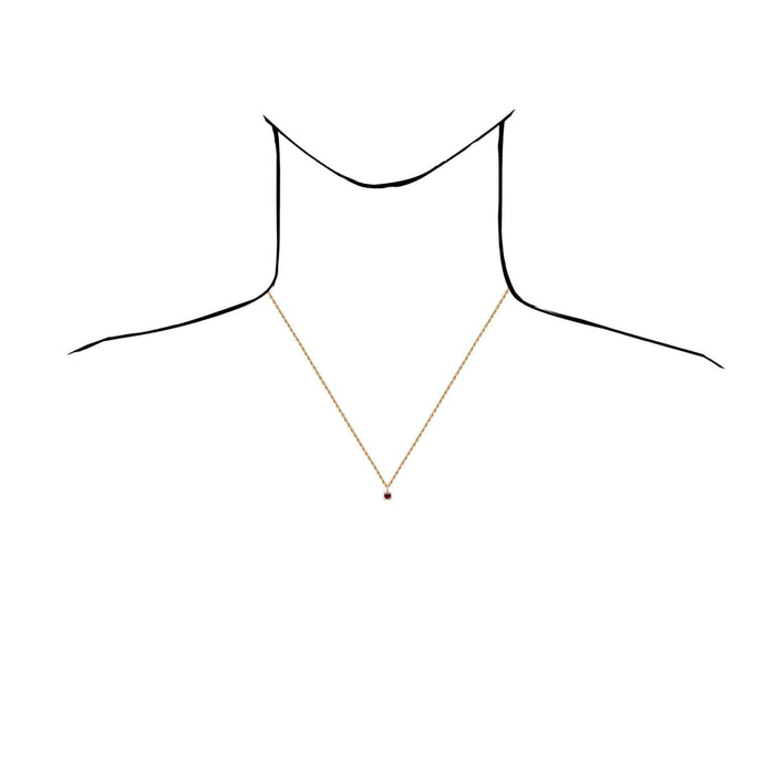 0.76CTW Natural Diamond 14K Rose Gold Cushion Ruby Solitaire Halo Pendant 0.4" - WJD Exclusives