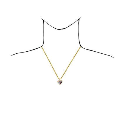 10K Yellow Gold CZ Memory Picture Heart Pendant 1.1"-1.6"