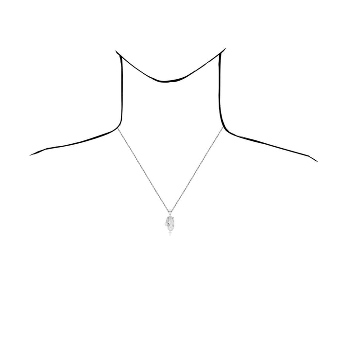 14k Gold Over Sterling Silver CZ Praying Hand Cross Pendant 1.57"