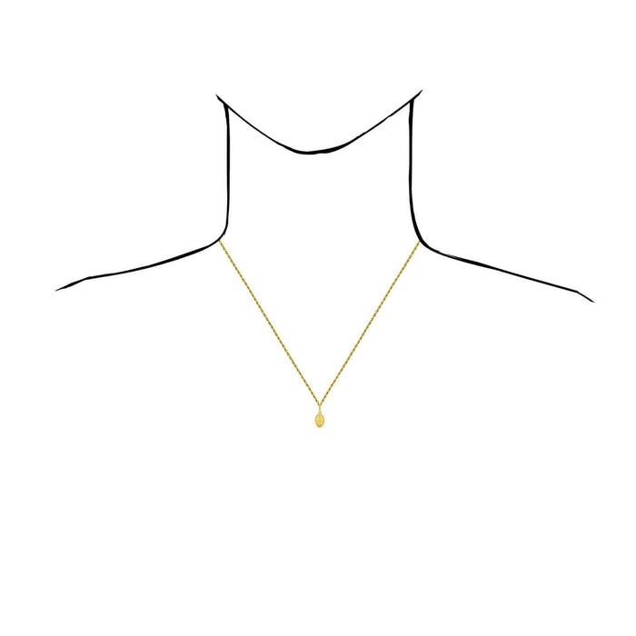 14K Yellow Gold Religious Miraculous Oval Medal Pendant 0.78"