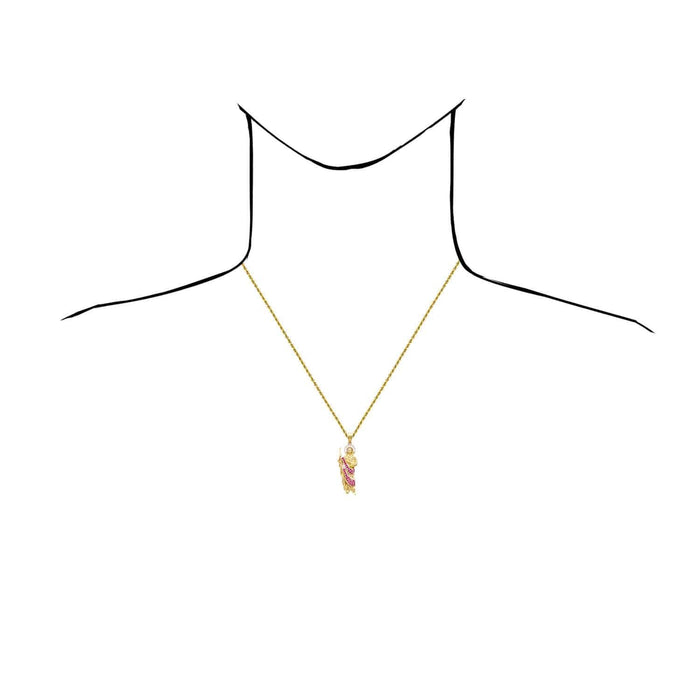 1.25CTW Ruby Emerald 14K Yellow Gold Religious St. Jude Pendant 1.8"