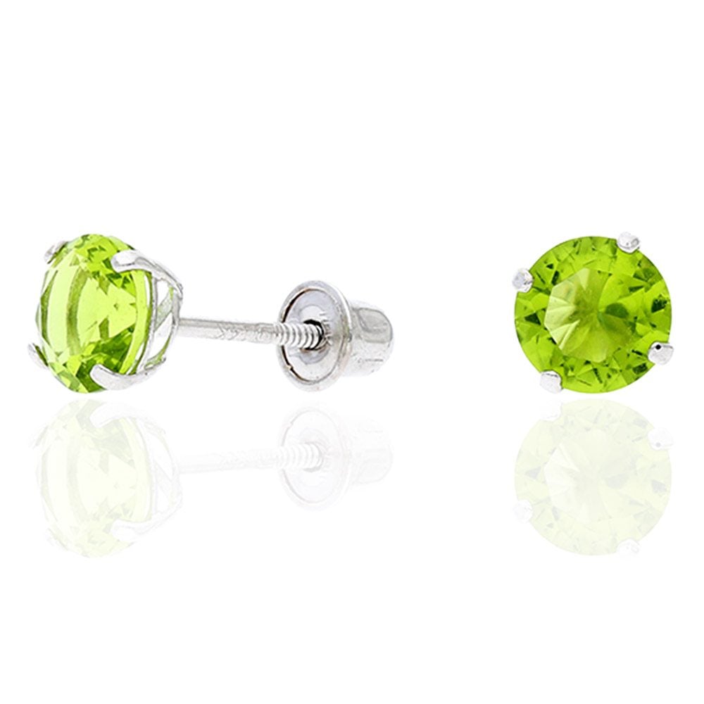 14k Yellow Gold White Gold 1.50Ct Birthstone Round Stud Screw Back Earrings