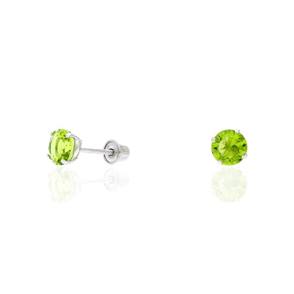 14k Yellow Gold White Gold 1.50Ct Birthstone Round Stud Screw Back Earrings