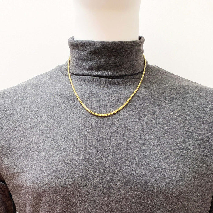 14K Yellow Gold Over Silver 2.5mm Franco Chain (Solid Links) 18"-30"