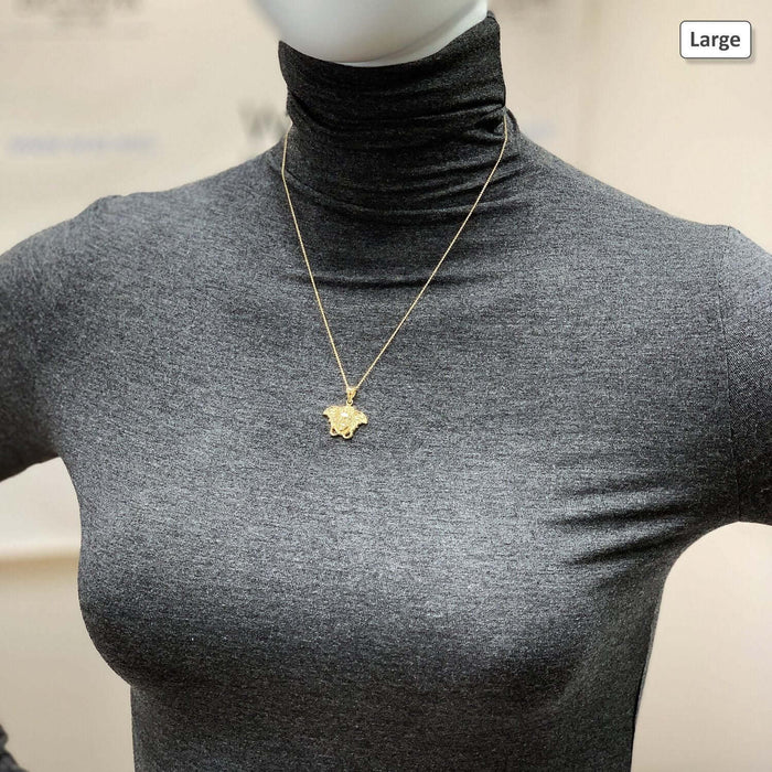 10K Yellow Gold Medusa Head Pendant