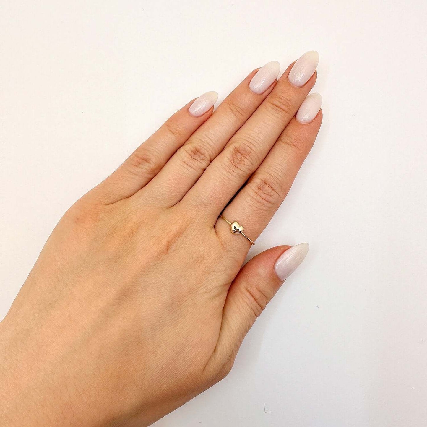 14K Gold Puffed Heart Ring