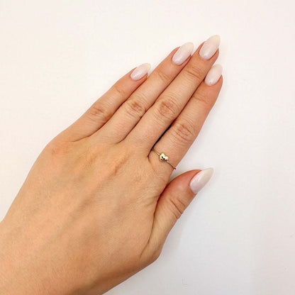 14K Gold Puffed Heart Ring