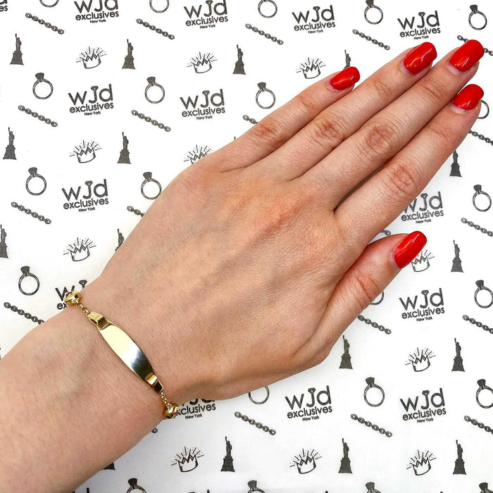 Kids 14K Yellow Gold 6mm Hearts, Cherry, Stars, Flower Charm ID Bracelet 6"