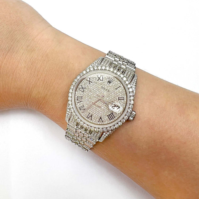 Rolex Datejust Custom Diamond Pave Jubilee Band Diamond Dial Bezel 36mm Watch - WJD Exclusives