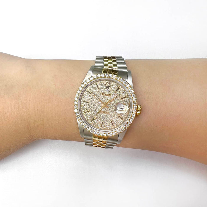Rolex Datejust Jubilee Band Custom 4.50Ct Natural Diamond Bezel Dial 36mm Watch - WJD Exclusives