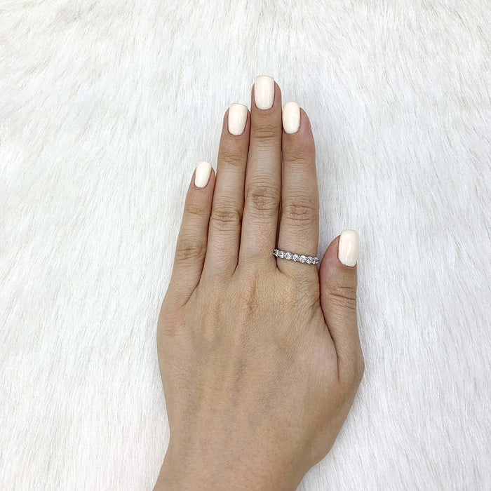 0.50Ct CZ Half Eternity Wedding Ring 14K Gold White