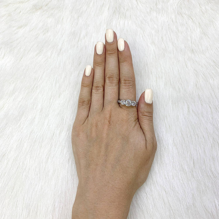 2.75CT CZ Vintage-Antique-Style 14K Gold White Engagement Ring