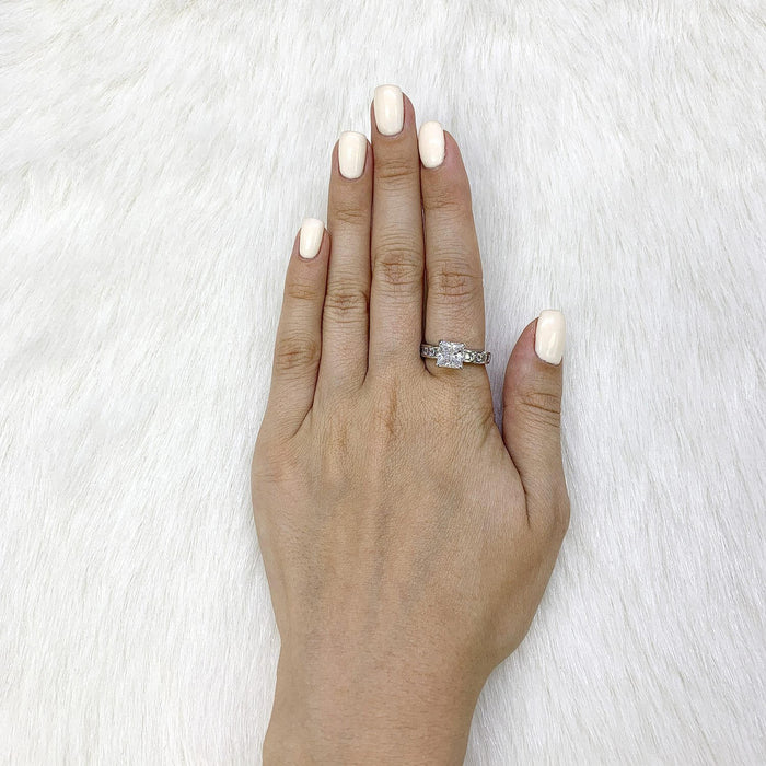 2.5TCW Princess-Cut Channel Set 14K Gold White CZ Engagement Ring