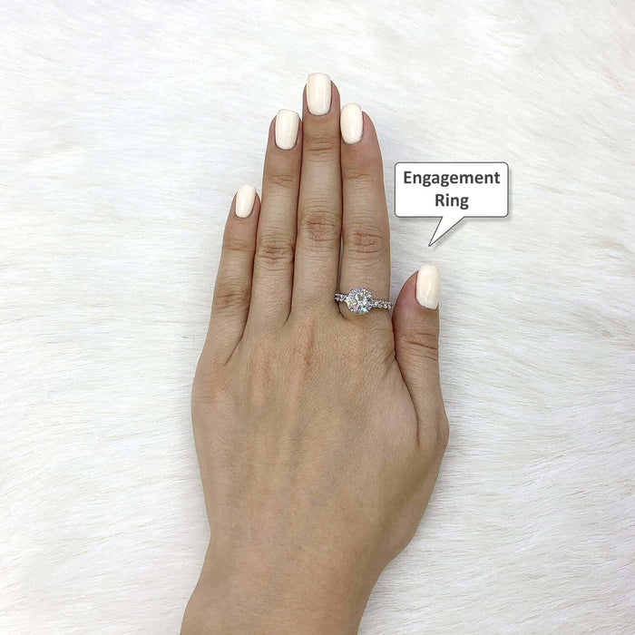 2.95CTW CZ 14K Gold White Engagement Wedding Band Bridal Ring Set