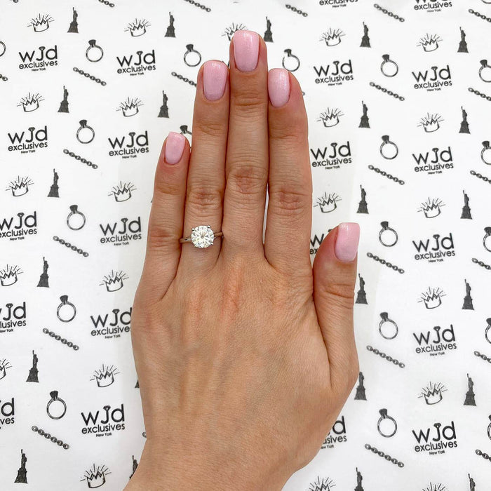 2CT Real Moissanite Solitaire 14K Gold White Engagement Ring