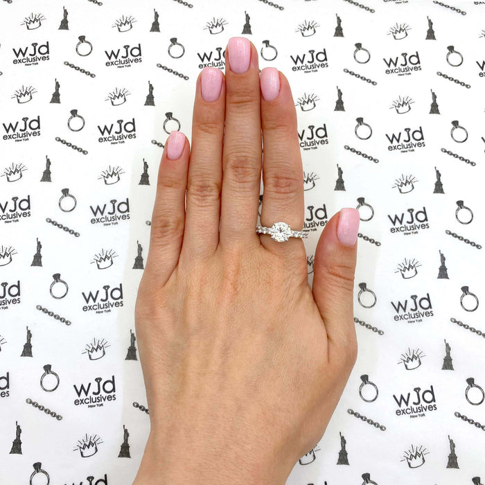 3.50CTW Natural Diamond & Moissanite 14K Gold White Engagement Ring