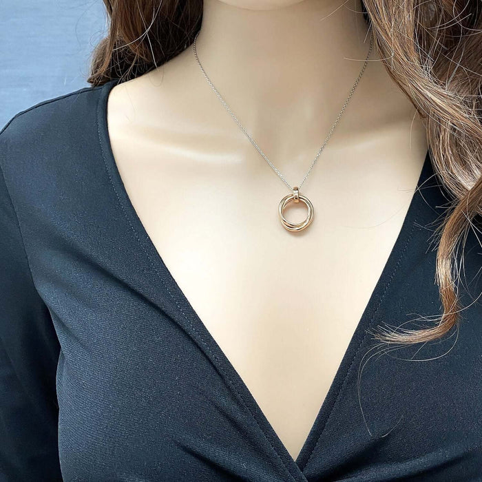 Rose Gold Over Sterling Silver Infinity Love Knot Necklace 16"