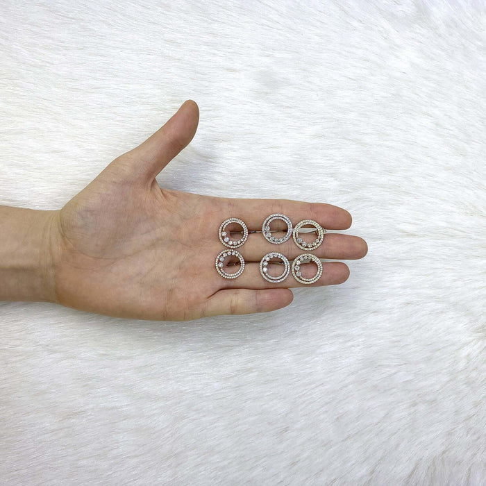 1.34CTW Lab-Grown Diamond 18K Gold Eternity Circle Of Life Earrings