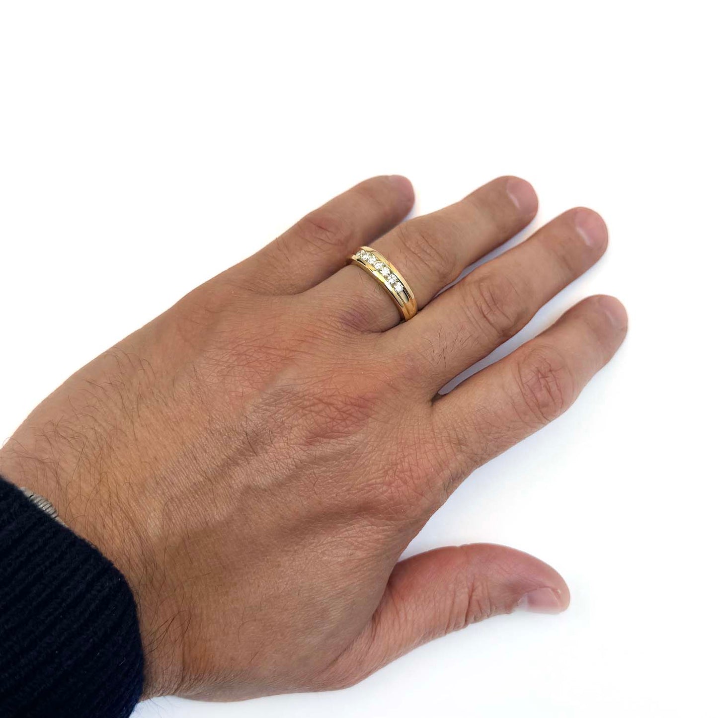 0.50CTW Real Diamonds 14K Gold Yellow 5mm Wedding Band Ring