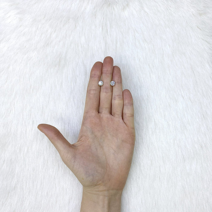 2CTW Charles & Colvard Classic Moissanite 14K Yellow Gold Stud Earrings 6mm