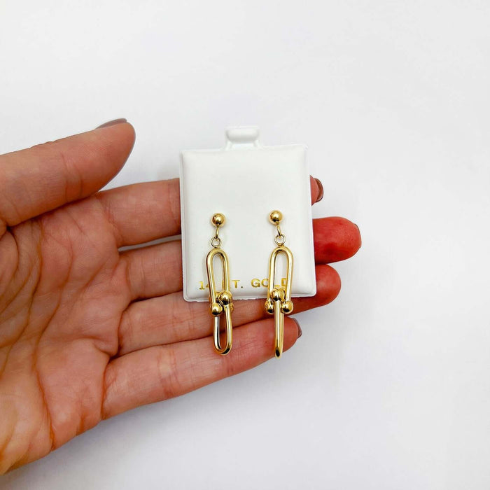 14K Gold Drop HardWear Earrings 40mm - WJD Exclusives