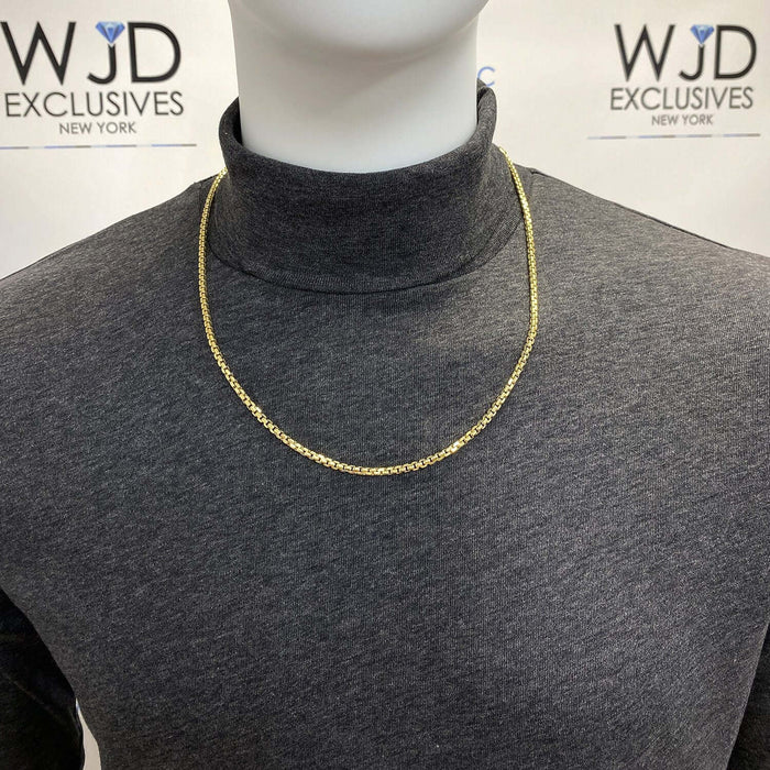 10K Yellow Gold 3.5mm Round Box Chain (Solid Links) 20"-26"