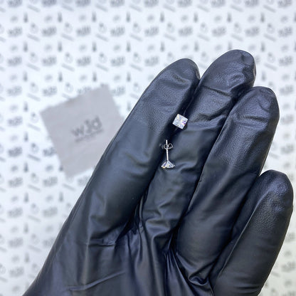 1Ct CZ 14K White Gold Princess-Cut Pushback Stud Earrings
